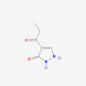molecular formula C6H8N2O2 B3358806 4-Propionyl-1H-pyrazol-3(2H)-one CAS No. 821016-39-1