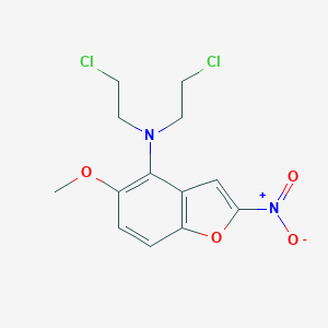 molecular formula C13H14Cl2N2O4 B033589 4-Benzofuranamine, N,N-bis(2-chloroethyl)-5-methoxy-2-nitro- CAS No. 109143-19-3