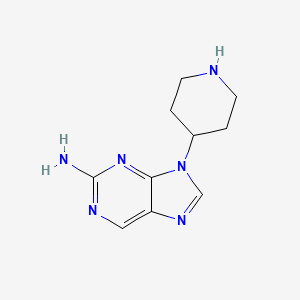 molecular formula C10H14N6 B3358955 9-(piperidin-4-yl)-9H-purin-2-amine CAS No. 830331-60-7