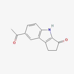 molecular formula C13H11NO2 B3358959 7-Acetyl-1,2-dihydrocyclopenta[b]indol-3(4H)-one CAS No. 830347-25-6