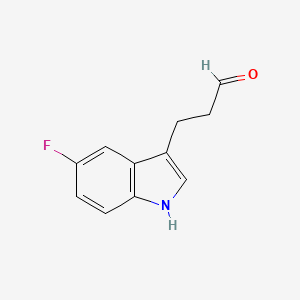 molecular formula C11H10FNO B3359194 3-(5-fluoro-1H-indol-3-yl)propanal CAS No. 843652-40-4