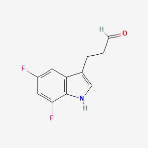 3-(5,7-difluoro-1H-indol-3-yl)propanal