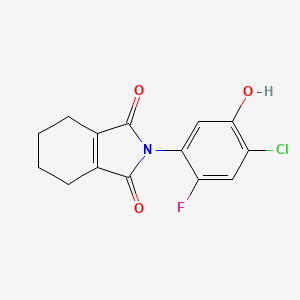 molecular formula C14H11ClFNO3 B3359226 1H-Isoindole-1,3(2H)-dione, 2-(4-chloro-2-fluoro-5-hydroxyphenyl)-4,5,6,7-tetrahydro- CAS No. 84478-41-1