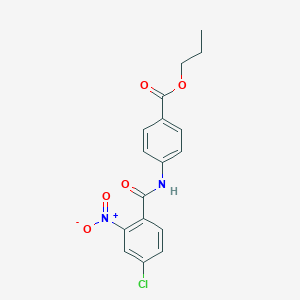 molecular formula C17H15ClN2O5 B335940 Propyl 4-({4-chloro-2-nitrobenzoyl}amino)benzoate 