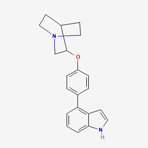 molecular formula C21H22N2O B3359426 3-(4-(1H-indol-4-yl)phenoxy)quinuclidine CAS No. 855291-04-2