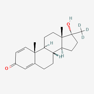 B3359622 (8R,9S,10R,13S,14S,17R)-17-hydroxy-10,13-dimethyl-17-(trideuteriomethyl)-7,8,9,11,12,14,15,16-octahydro-6H-cyclopenta[a]phenanthren-3-one CAS No. 869287-60-5