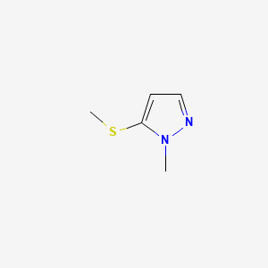 molecular formula C5H8N2S B3359674 1-methyl-5-(methylthio)-1H-pyrazole CAS No. 87110-36-9