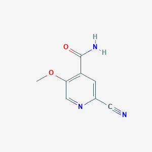 molecular formula C8H7N3O2 B3360465 2-Cyano-5-methoxypyridine-4-carboxamide CAS No. 89054-96-6