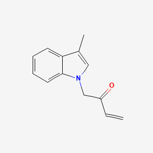 molecular formula C13H13NO B3360482 3-Buten-2-one, 1-(3-methyl-1H-indol-1-yl)- CAS No. 89070-54-2