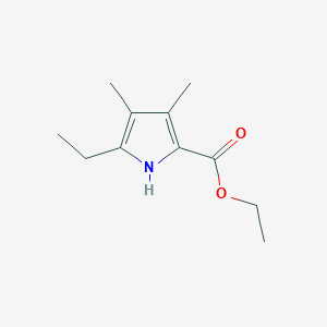 molecular formula C11H17NO2 B3360722 Ethyl 5-ethyl-3,4-dimethyl-1H-pyrrole-2-carboxylate CAS No. 89649-56-9