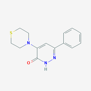 3(2H)-Pyridazinone, 6-phenyl-4-(4-thiomorpholinyl)-