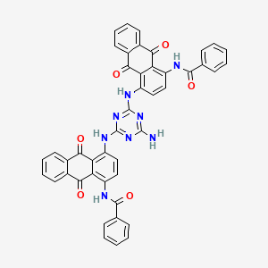 molecular formula C45H28N8O6 B3360838 N,N'-[(6-Amino-1,3,5-triazine-2,4-diyl)bis[imino(9,10-dihydro-9,10-dioxoanthracene-4,1-diyl)]]bis(benzamide) CAS No. 89923-46-6