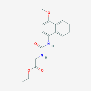 molecular formula C16H18N2O4 B033610 5-(4-Methoxy-1-naphthyl)hydantoic acid ethyl ester CAS No. 101516-97-6