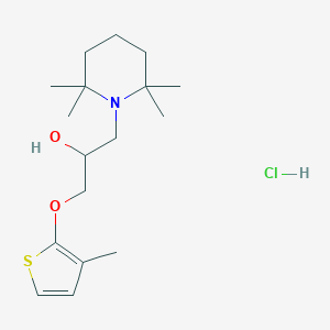 molecular formula C17H30ClNO2S B033612 1-Piperidineethanol, alpha-(((3-methyl-2-thienyl)oxy)methyl)-2,2,6,6-tetramethyl-, hydrochloride CAS No. 109171-60-0