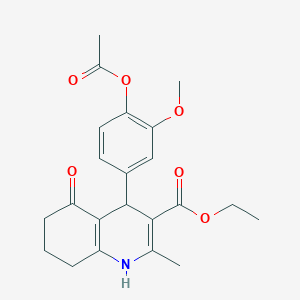 molecular formula C22H25NO6 B336140 Ethyl 4-[4-(acetyloxy)-3-methoxyphenyl]-2-methyl-5-oxo-1,4,5,6,7,8-hexahydroquinoline-3-carboxylate 