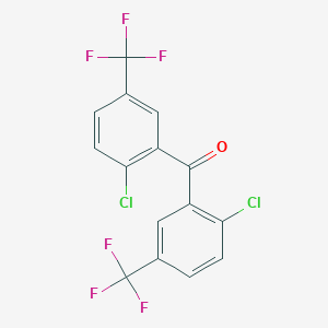 molecular formula C15H6Cl2F6O B033617 Bis[2-chloro-5-(trifluoromethyl)phenyl]methanone CAS No. 101855-91-8