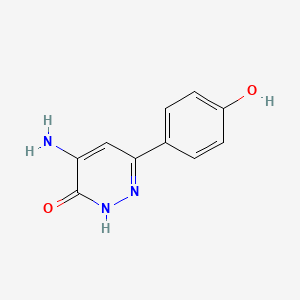 molecular formula C10H9N3O2 B3361758 4-Amino-6-(4-hydroxyphenyl)pyridazin-3(2H)-one CAS No. 93251-24-2