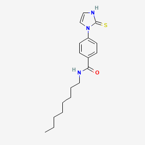 molecular formula C18H25N3OS B3362064 N-Octyl-4-(2-thioxo-2,3-dihydro-1H-imidazol-1-yl)benzamide CAS No. 95234-93-8