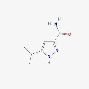 molecular formula C7H11N3O B3362129 3-isopropyl-1H-pyrazole-5-carboxamide CAS No. 957129-49-6