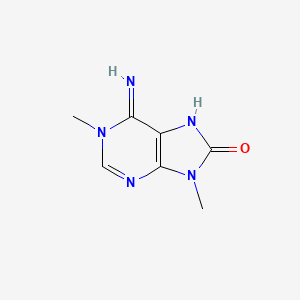 molecular formula C7H9N5O B3362405 6-Imino-1,9-dimethyl-8-oxopurine CAS No. 98601-03-7
