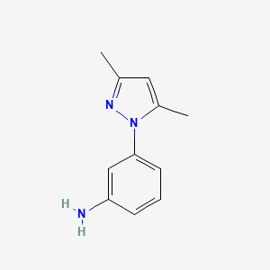 molecular formula C11H13N3 B3362739 3-(3,5-dimethyl-1H-pyrazol-1-yl)aniline CAS No. 1007303-77-6