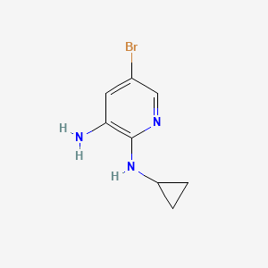 molecular formula C8H10BrN3 B3362777 5-bromo-2-N-cyclopropylpyridine-2,3-diamine CAS No. 1010422-25-9