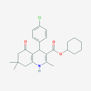 molecular formula C25H30ClNO3 B336295 Cyclohexyl 4-(4-chlorophenyl)-2,7,7-trimethyl-5-oxo-1,4,5,6,7,8-hexahydroquinoline-3-carboxylate 