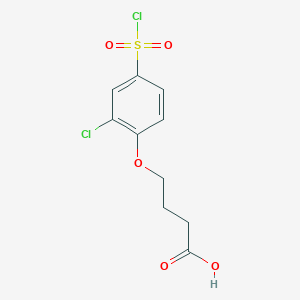 molecular formula C10H10Cl2O5S B3363053 4-[2-Chloro-4-(chlorosulfonyl)phenoxy]butanoic acid CAS No. 1016835-63-4