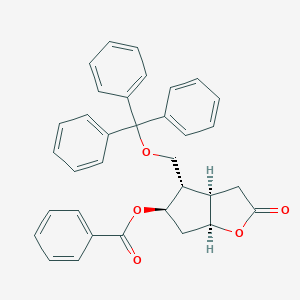 molecular formula C34H30O5 B033634 (3aR,4S,5R,6aS)-5-(benzoyloxy)hexahydro-4-[(triphenylmethoxy)methyl]-2H-cyclopenta[b]furan-2-one CAS No. 101208-17-7