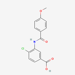 molecular formula C15H12ClNO4 B3363489 4-Chloro-3-(4-methoxybenzamido)benzoic acid CAS No. 1030508-04-3