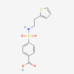 molecular formula C13H13NO4S2 B3363496 4-{[2-(Thiophen-2-yl)ethyl]sulfamoyl}benzoic acid CAS No. 1031130-62-7