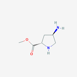 molecular formula C6H12N2O2 B3363862 (2S,4R)-methyl 4-aminopyrrolidine-2-carboxylate CAS No. 1060775-42-9