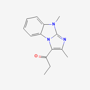 B3363922 1-(2,9-Dimethyl-9H-imidazo[1,2-A]benzimidazol-3-YL)propan-1-one CAS No. 107486-21-5