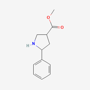 molecular formula C12H15NO2 B3363994 Methyl 5-phenyl-pyrrolidine-3-carboxylate CAS No. 1086393-06-7