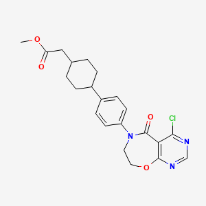 Cyclohexaneacetic acid, 4-[4-(4-chloro-7,8-dihydro-5-oxopyrimido[5,4-f][1,4]oxazepin-6(5H)-yl)phenyl]-, methyl ester, trans-