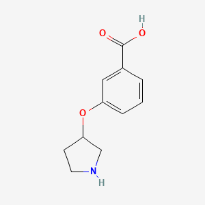 molecular formula C11H13NO3 B3364233 3-(Pyrrolidin-3-yloxy)-benzoic acid CAS No. 1123169-10-7