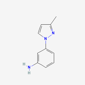 molecular formula C10H11N3 B3364274 3-(3-methyl-1H-pyrazol-1-yl)aniline CAS No. 1134414-79-1