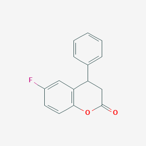 molecular formula C15H11FO2 B3364296 6-fluoro-3,4-dihydro-4-phenyl-2H-1-Benzopyran-2-one CAS No. 1134885-95-2