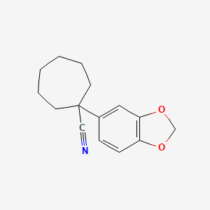 molecular formula C15H17NO2 B3364354 1-(2H-1,3-benzodioxol-5-yl)cycloheptane-1-carbonitrile CAS No. 1146290-24-5