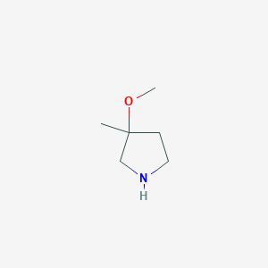 molecular formula C6H13NO B3364366 3-Methoxy-3-methylpyrrolidine CAS No. 1147181-70-1