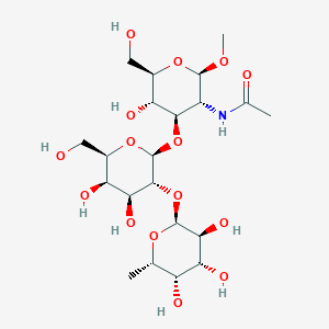 molecular formula C21H37NO15 B033645 N-[(2R,3R,4R,5S,6R)-4-[(2R,3R,4S,5R,6R)-4,5-dihydroxy-6-(hydroxymethyl)-3-[(2S,3S,4R,5S,6S)-3,4,5-trihydroxy-6-methyloxan-2-yl]oxyoxan-2-yl]oxy-5-hydroxy-6-(hydroxymethyl)-2-methoxyoxan-3-yl]acetamide CAS No. 102271-18-1