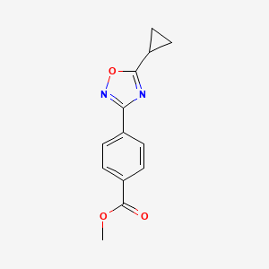 molecular formula C13H12N2O3 B3364544 Methyl 4-(5-cyclopropyl-1,2,4-oxadiazol-3-YL)benzoate CAS No. 1166756-86-0