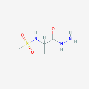 molecular formula C4H11N3O3S B3364624 N-[1-(hydrazinecarbonyl)ethyl]methanesulfonamide CAS No. 117267-37-5