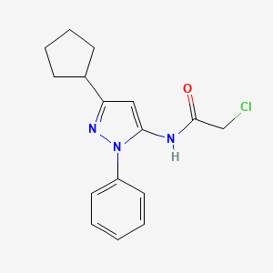 2-chloro-N-(3-cyclopentyl-1-phenyl-1H-pyrazol-5-yl)acetamide