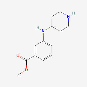 molecular formula C13H18N2O2 B3364773 Methyl 3-(piperidin-4-ylamino)benzoate CAS No. 1184623-74-2