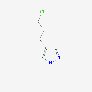 molecular formula C7H11ClN2 B3364794 4-(3-chloropropyl)-1-methyl-1H-pyrazole CAS No. 1186137-01-8