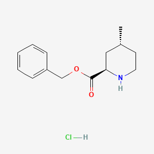 molecular formula C14H20ClNO2 B3364821 benzyl (2R,4R)-4-methylpiperidine-2-carboxylate;hydrochloride CAS No. 1187927-11-2