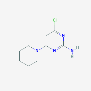 molecular formula C9H13ClN4 B033649 4-Chloro-6-piperidin-1-yl-pyrimidin-2-ylamine CAS No. 104637-64-1