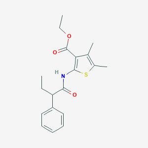 molecular formula C19H23NO3S B336493 ethyl 4,5-dimethyl-2-[(2-phenylbutanoyl)amino]thiophene-3-carboxylate 