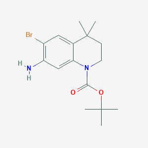 molecular formula C16H23BrN2O2 B3364971 tert-Butyl 7-amino-6-bromo-4,4-dimethyl-3,4-dihydroquinoline-1(2H)-carboxylate CAS No. 1187932-29-1
